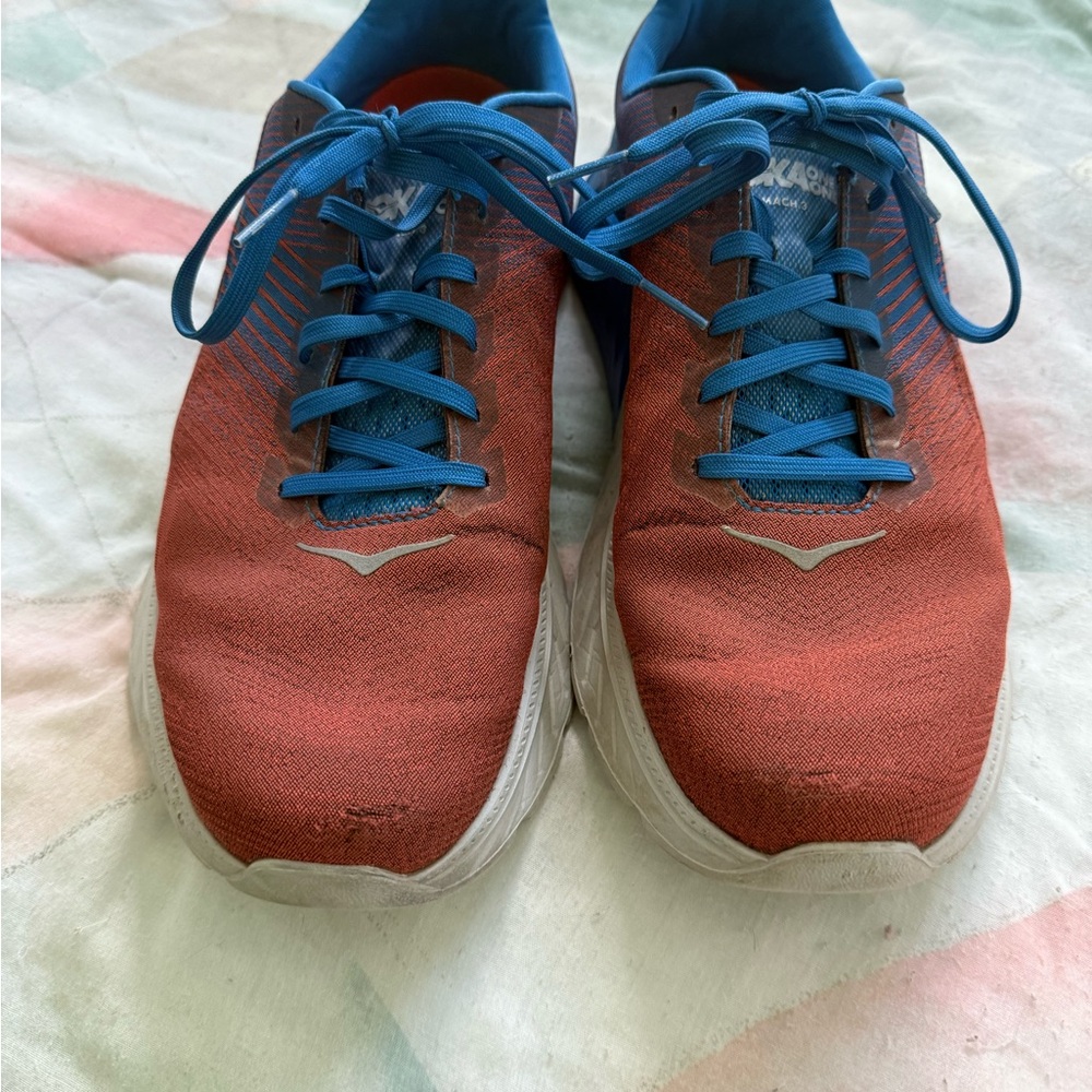 Hoka Men's Red and Blue Athletic Shoes